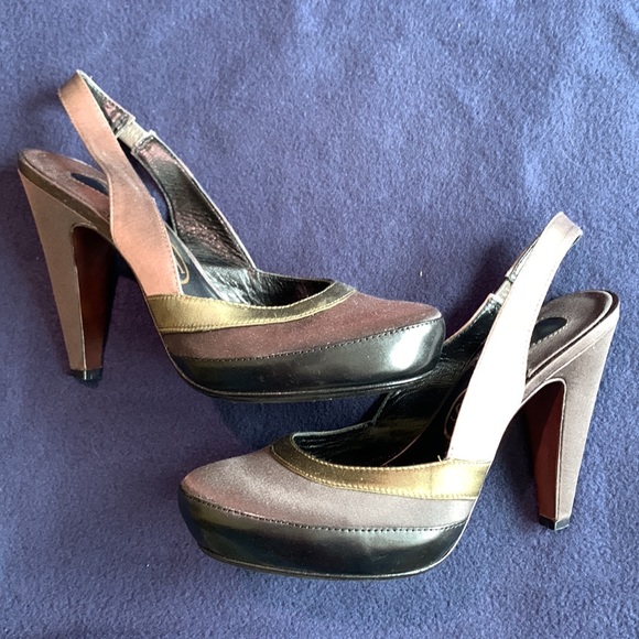 Ash Dalpi satin slingback platform heels size 8 - Picture 5 of 9
